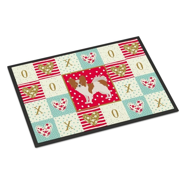 Carolines Treasures 18 x 27 in. Papillon No.1 Love Indoor or Outdoor Mat CK5871MAT - main